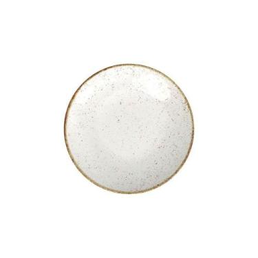 Imagem de Prato Sobremesa Tramontina Rústico Marrom Em Porcelana Decorada 21 Cm 