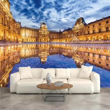 Imagem de Lcythiazole Personalizável Peel and Stick, mural de papel de parede da cidade, fundo mural de fotos HD do Louvre de Paris, pintura de decoração de parede, para sala de estar, quarto, restaurante, café