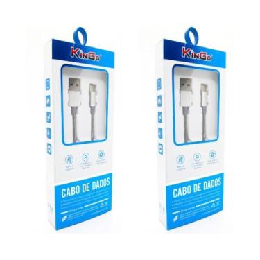Imagem de 2 Cabos Metal Reforçado USB-C Kingo 1m 2.1A para Galaxy A32