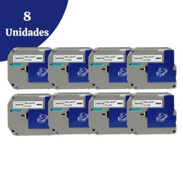 Imagem de Kit 8 Fitas Compatíveis P/ Rotuladora Brother M231 M-K231 Pt 70 80 90 