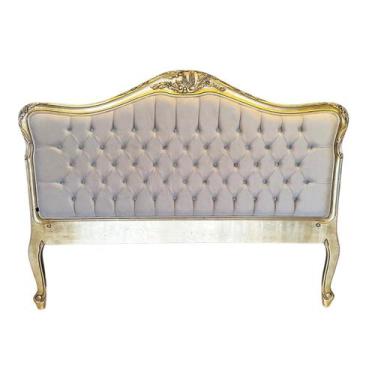 Imagem de Cabeceira Queen Isabelle em Madeira Entalhada Luís XV em veludo Inca T