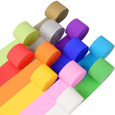 Imagem de Oun Nana 12 Rolos De Serpentinas De Papel Crepom, Serpentinas De Festa De Arco-Íris De 12 Cores Para Festa De Aniversário, Festa Temática De Arco-Íris, Chá De Bebê, Casamento, Festa De Festa, Festa