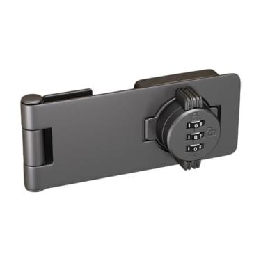 Imagem de Wswqop Fechadura mecânica com senha rotativa, fechadura de combinação de armário, porta de 3 dígitos, trava deslizante de segurança para exterior, Cinza