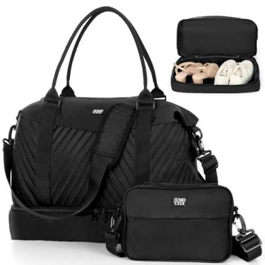 Imagem de Bolsa de viagem, bolsas de fim de semana para mulheres, bolsa de ginástica com compartimento para sapatos, bolsas de transporte noturnas para aviões, bolsas de ombro com bolsa de higiene pessoal,