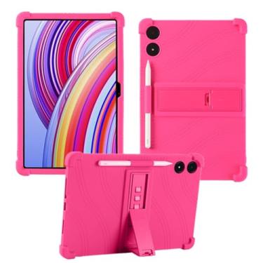 Imagem de HminSen Capa para tablet Xiaomi Redmi Pad Pro/Xiao Poco Pad de 12,1 polegadas, capa ajustável de silicone macio para crianças para tablet Poco Pad de 12,1 polegadas (rosa)