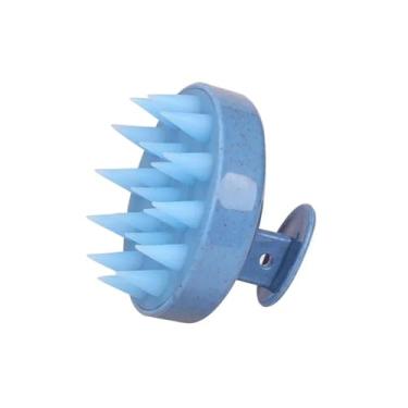 Imagem de Pente de massagem de silicone de plástico limpa o couro cabeludo completamente massagem no couro cabeludo fácil espuma cabeça massagem escova shampoo escova banho pente (B-2)