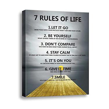 Imagem de 7 Rules of life Wall Decor Michael Jordan & Steph Curry Cartazes motivacionais - Arte de parede inspiradora para quarto de meninos, quarto masculino, escritório ou sala de aula - Tela emoldurada e