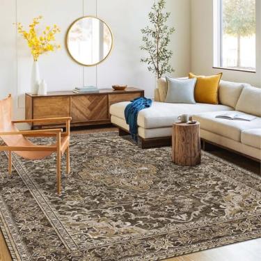 Imagem de Tapete lavável 15 x 23 | Tapete antiderrapante para sala de estar, quartos, sala de jantar | Área de carpete de flanela ultramacia com suporte de borracha (sálvia escura, 15 x 23)