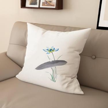 Imagem de Sladjana Capa de almofada de sofá requintada estilo chinês com estampa de lótus - eleve seu espaço de vida (45 x 45 cm, JYHH-M)