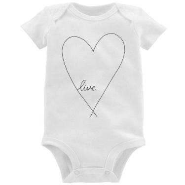 Imagem de Body Bebê Live Coração - Foca na Moda, Branco, GG