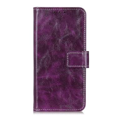 Imagem de LYJSMGZ Capa carteira para iPhone 16E, capa de couro com textura de cavalo louco em pé com aba macia proteção contra choque, capa interna, roxa, 16E