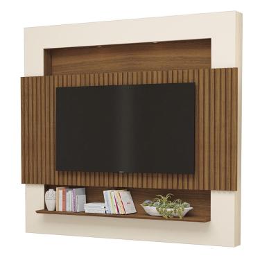 Imagem de Painel Suspenso Riviera Ripado 217cm Para TV até 75 Polegadas Carvalho New Off White Luapa
