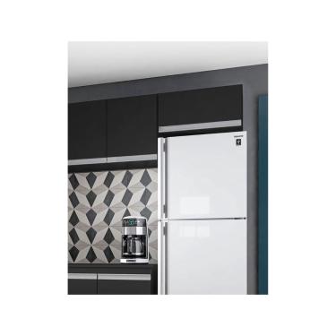 Imagem de Armário Aéreo Preto De Parede Andreia 01 Porta - Ajl Móveis Branco