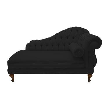 Imagem de Recamier Divã Namoradeira Larissa 185cm Esquerdo de Quem Senta Corano Preto - dl decor