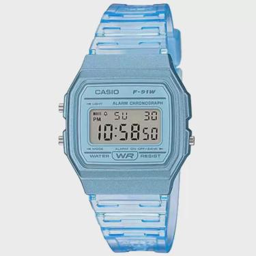 Imagem de Relógio Feminino Casio Digital F-91WS-2DF-SC Azul F91WS
