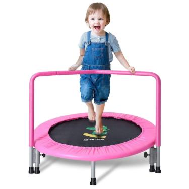 Imagem de Cama Elástica Interna Dobrável com Apoio Ajustável, até 44 kg, BCAN, Rosa