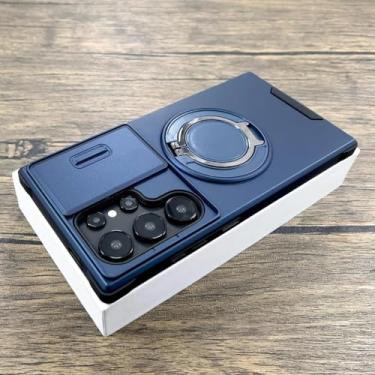 Imagem de HPQWN Para Samsung S23 FE Shockproof Armor Case Lente Slide Cap Cover (Para Samsung S23 FE/Azul)