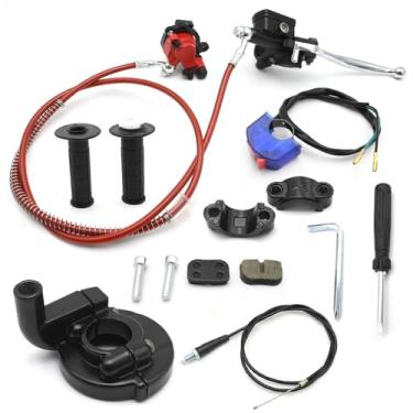 Imagem de SYOWADA 1 conjunto de mini freios hidráulicos de bicicleta, kit de montagem do acelerador com guidão 7/8, substituição para substituição de sujeira Baja DB30 Blitz para motor Predator 79cc 97cc 2.5HP