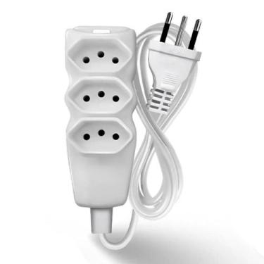 Imagem de Extensao Cabo 2P T PP Plano 3X0,75 5M Branca - Megatron