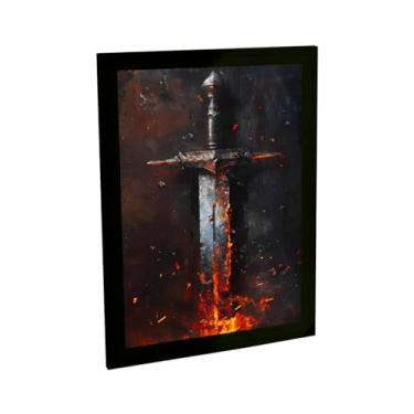 Imagem de Quadro Decorativo Espada Excalibur Rei Arthur Mitologia Decoração Quarto Sala