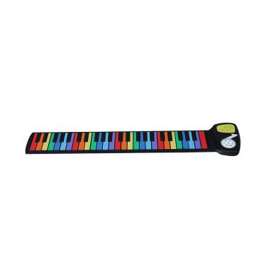 Imagem de Piano enrolado à mão com trompa - Piano de órgão elétrico portátil de 49 teclas com instrumentos de teclado dobráveis Presente educacional para pessoa