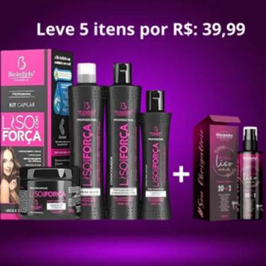 Imagem de Kit Capilar Liso com Força Tratamento Capilar e Protetor Térmico Meu L