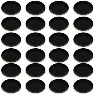 Imagem de Conjunto 24 Pratos Rasos 21,5cm Sushi Sashimi Melamina Preto Fosco Ser