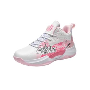 Imagem de Bolognifi Tênis de basquete masculino, entressola acolchoada, alta densidade, antiderrapante, altamente respirável, tênis de corrida esportivos presente(White Red,34 BR)