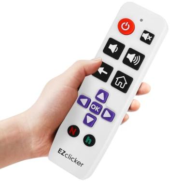 Imagem de EZclicker Controle remoto universal de TV com botão grande para todas as TVs Roku (branco) Simplificado e fácil de usar, não para Roku Stick (2 pilhas AAA não incluídas)