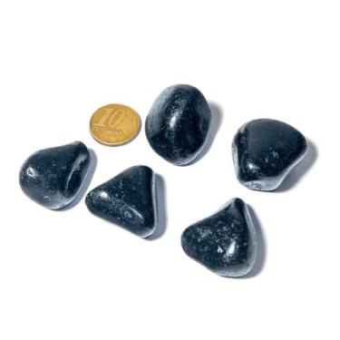 Imagem de 05 Quartzo Preto ou Quartzito Pedra Rolado 25mm Natural - CristaisdeCu
