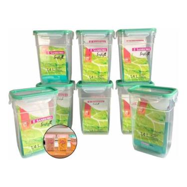 Imagem de Kit 8 Pote Multiuso Freshy Plástico Freezer Sanremo Sr1760 1,4 L
