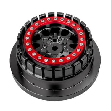 Imagem de BeaxTurbo racing upgrade parts CNC Aluminum Beadlock wheel V2 fits Proline Hyrax Tire For Traxxas UDR 1/7 black 1PCS (black-red)