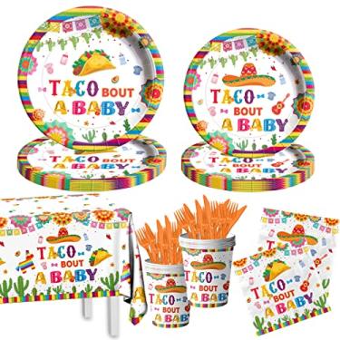 Imagem de GREHUMOR Taco Bout A Baby Revelação de Gênero Talheres 141Pcs Decorações para Festa de Revelação de Gênero Chapéu de Cowboy de Cacto Suprimentos para Revelação de Gênero Mexicano Conjunto de Copos, To