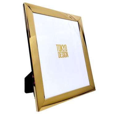 Imagem de Porta Retrato Metalizado 20X25 Moldura de Fotos Tokyo Design, Dourado
