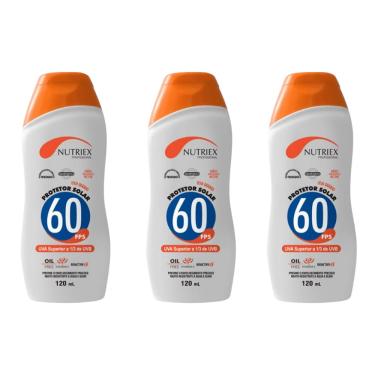 Imagem de Kit Com 3 Unidades Protetor Solar Fps 60 120 ml Nutriex
