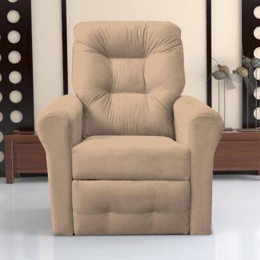Imagem de Poltrona Reclinável Para Descanso Thalia Suede Bege