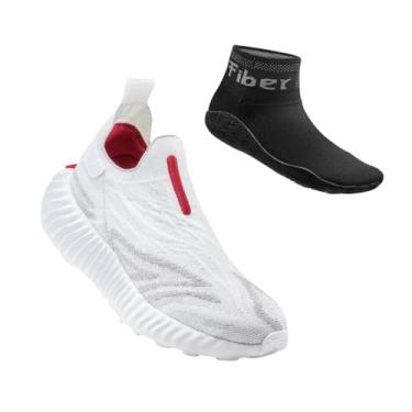 Imagem de Combo Tênis Echoa Recovery + Sapatilha Fiber Training All Black (Branco, BR, Adulto, Numérico, 40)