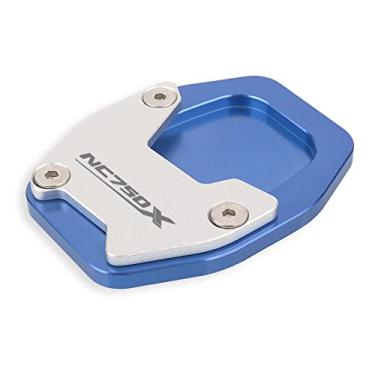 Imagem de Acc-Creativity Placa de extensão com suporte lateral para pé de motocicleta compatível com Honda NC750X X-ADV750 XADV750 2021 (NC750X, azul)