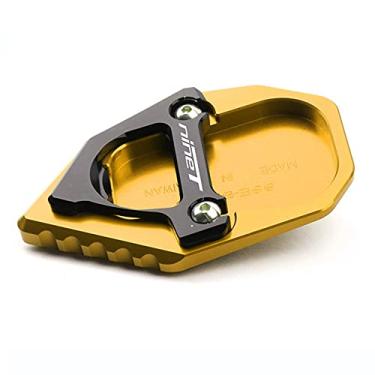Imagem de Acc-Creativity Suporte de pé de motocicleta com ampliador lateral para placa de extensão compatível com BMW R NINE T 2017-2018 (dourado)