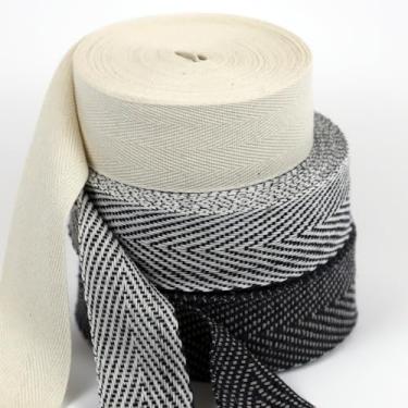 Imagem de Transparia Rolo de fita de sarja de 3 rolos – 4 cm de largura e cada 12 metros de comprimento – Projetado para tufos de tapete e encadernação de bordas, fita de sarja de algodão poli espinha de peixe