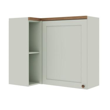 Imagem de Armário Aéreo De Canto 1 Porta 100 % Mdf Iluminata Geniaflex Verde Mint