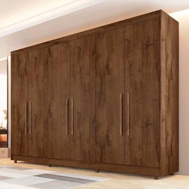Imagem de Guarda-roupa Casal Europa Palermo Com 6 Portas E 6 Gavetas Brauna