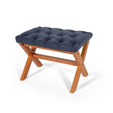 Imagem de Puff Estofado Em Capitonê Retangular Eggeu Azul