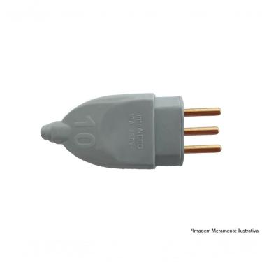 Imagem de Plug Chato Macho Prensa Cabo Cz Tita 2P+T 10A 061755