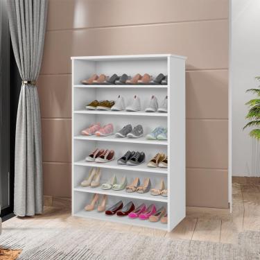 Imagem de Armario Multiuso Sapateira 5 Prateleiras Lais Branco Reajl Branco