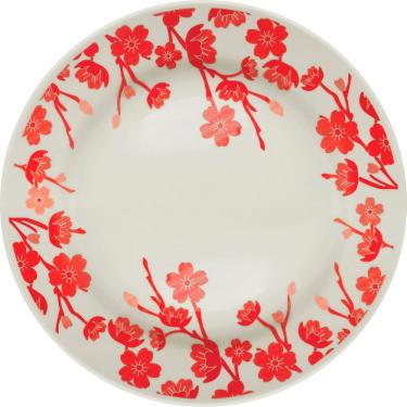 Imagem de Kit 10 Pratos Rasos Donna Jardim Oriental Oxford Cerâmica 24cm