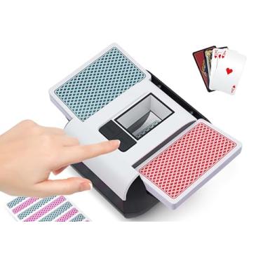 Imagem de OBLITZON Embaralhador De Cartas Automático Oblitzon, Elétrico Para 1-2 Baralhos, Modo E Manual Um Toque, Bateria Recarregável 2000 Mah, Baixo Ruído, Ideal Pôquer, Uno, Blackjack, Texas Hold'Em, Skip