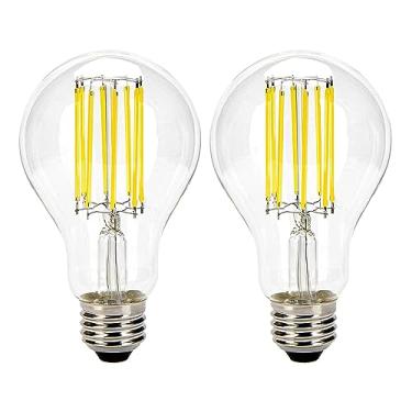 Imagem de Leadleds Lâmpada Led Edison Equivalente A 100 W, Dimerizável De 11 W E 5000 K Para Luz Do Dia, Base Média E26, Filamento Antigo A21 Casa, Escritório Restaurante, Pacote Com 2