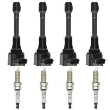 Imagem de CNPAPC Conjunto De 4 Bobinas Ignição Uf549 E Velas Irídio 9029 Compatíveis Com Nissan Altima Versa Sentra Rogue Cube Nv200 Pathfinder Infiniti Fx50 Qx60 M56 Qx70 2007-2019