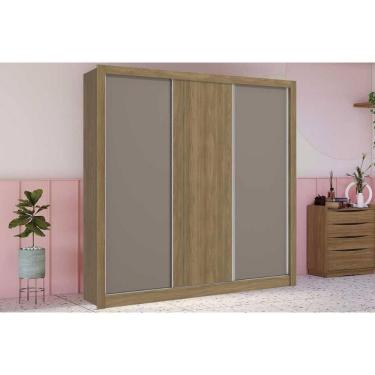 Imagem de Guarda Roupa Casal 3 Portas de Correr e 2 Gavetas M570 Flex Nogueira/Nogueira ou Fendi - Kappesberg